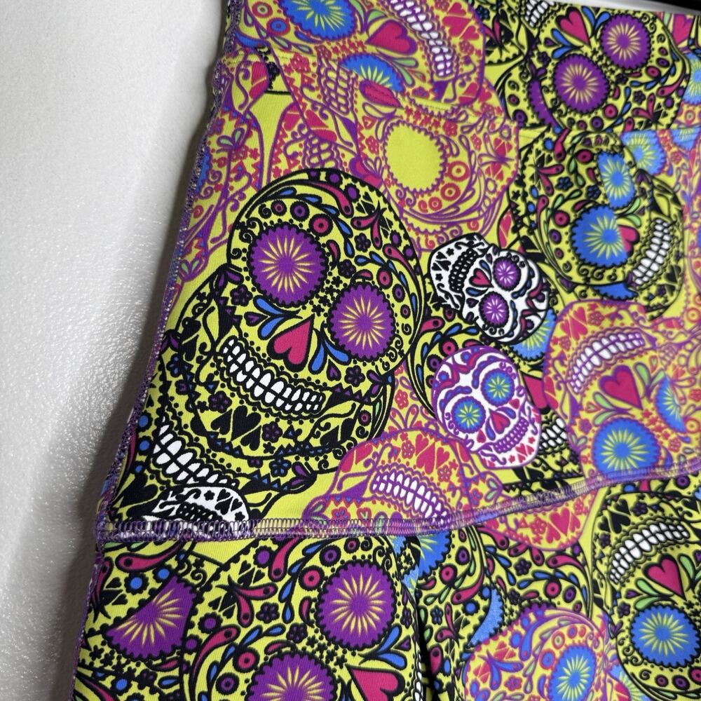 Dona Jo Esqueleto Skirt Size 1 Sugar Skull Print Athletic Skort Festival NEW